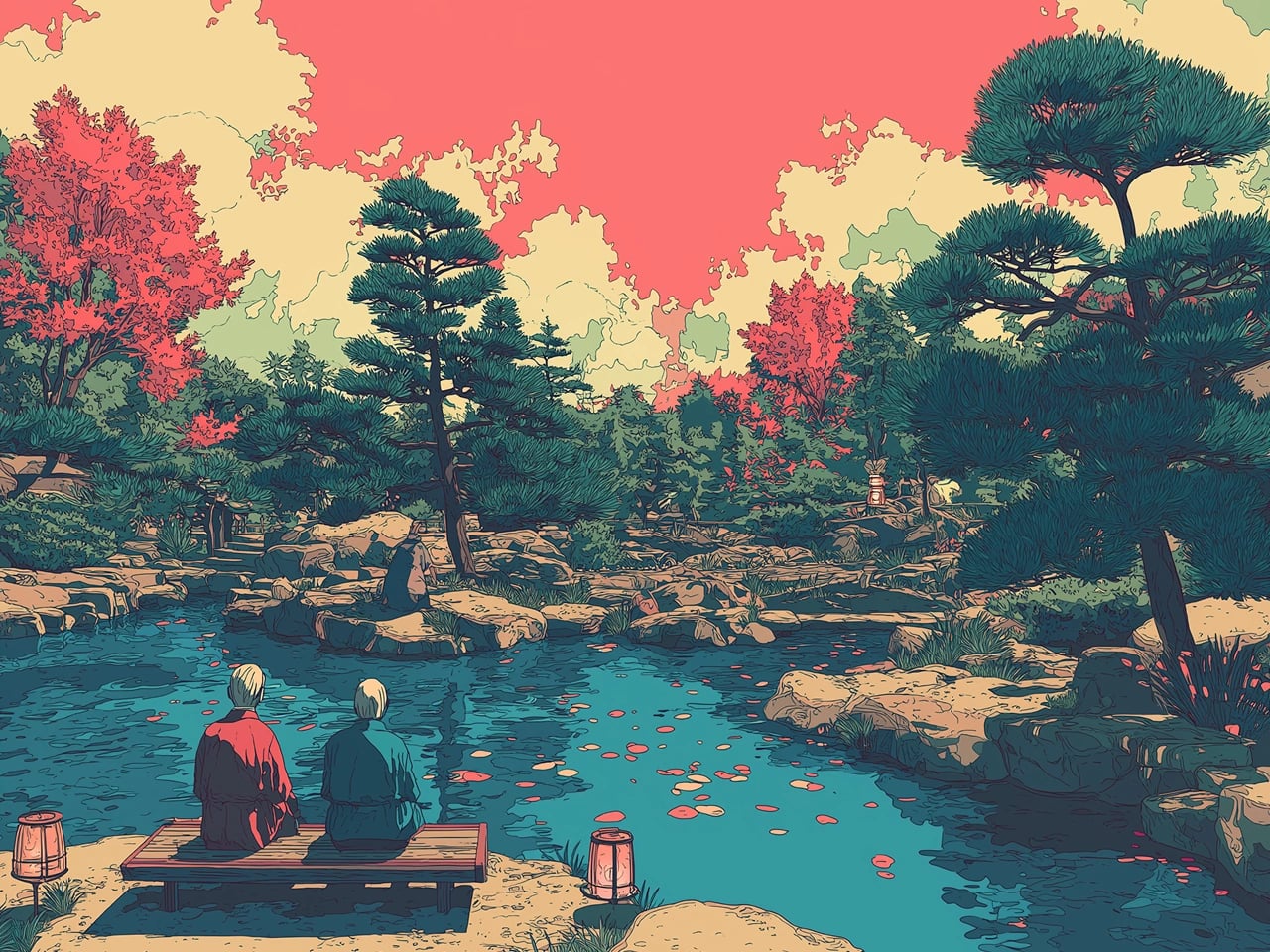 Abstract shapes converying the idea of a global network of experts